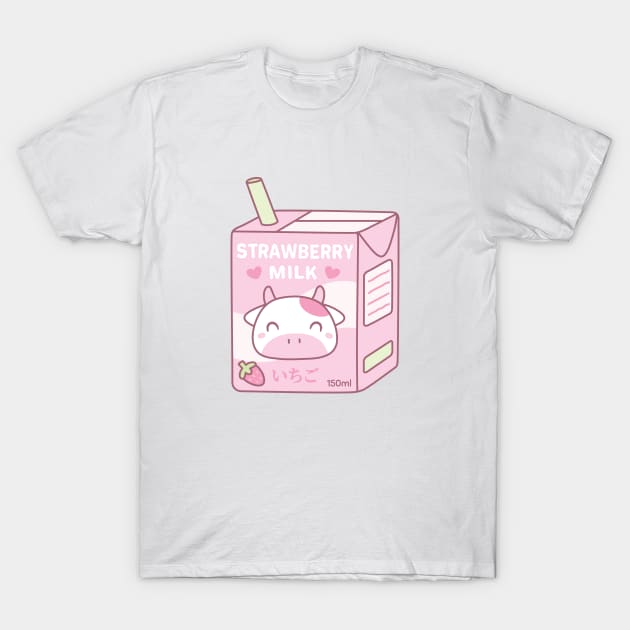 Cute Strawberry Milk Packet With Cow Mascot T-Shirt by rustydoodle